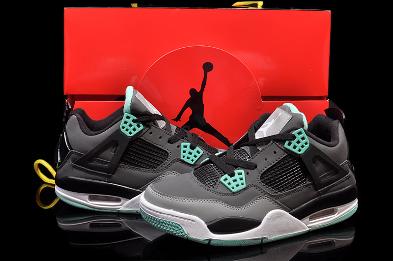 Air Jordan 4 Men Shoes Black/Turquoise Online